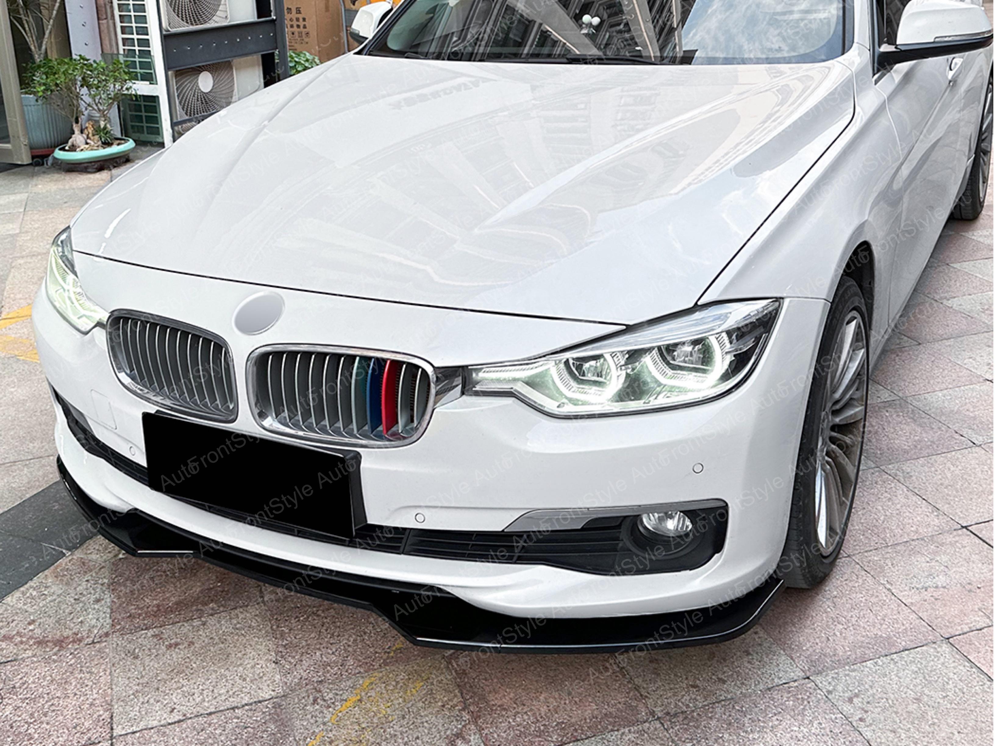 Накладка губа переднього бампера BMW 3 series F30 F31 2012-2018 абс пластик, чорний глянець - фото 10