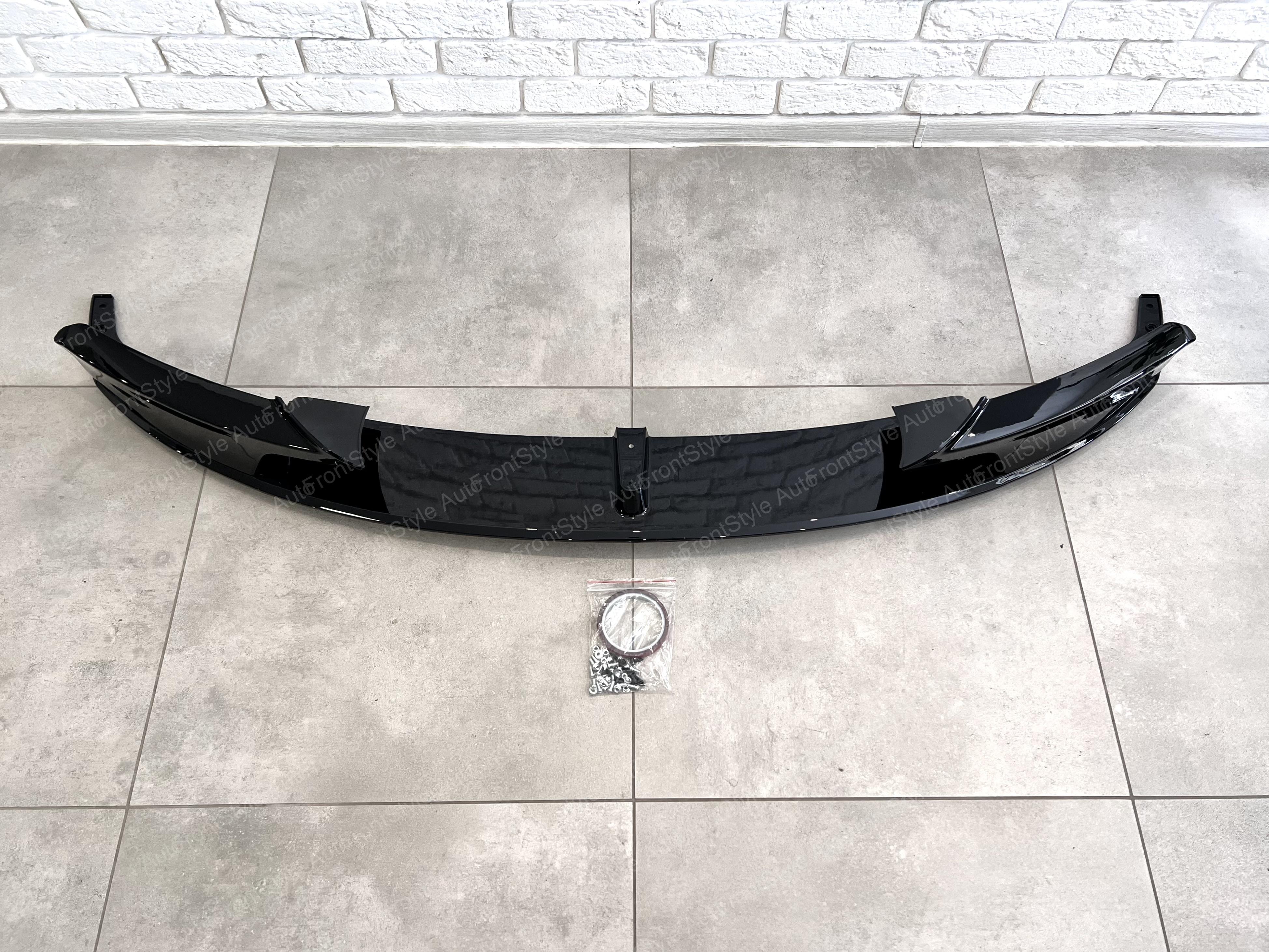 Накладка переднього бампера обвіс M performance BMW 3 series F30 F31 2012-2018 абс пластик, чорний глянець - фото 3