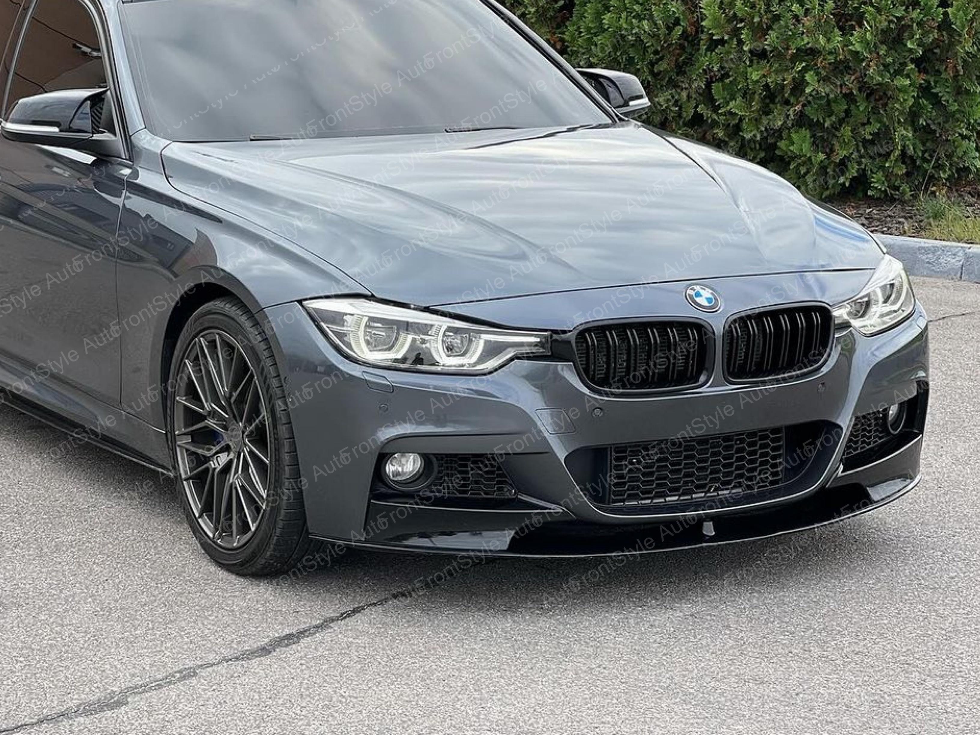 Накладка переднього бампера обвіс M performance BMW 3 series F30 F31 2012-2018 абс пластик, чорний глянець - фото 7