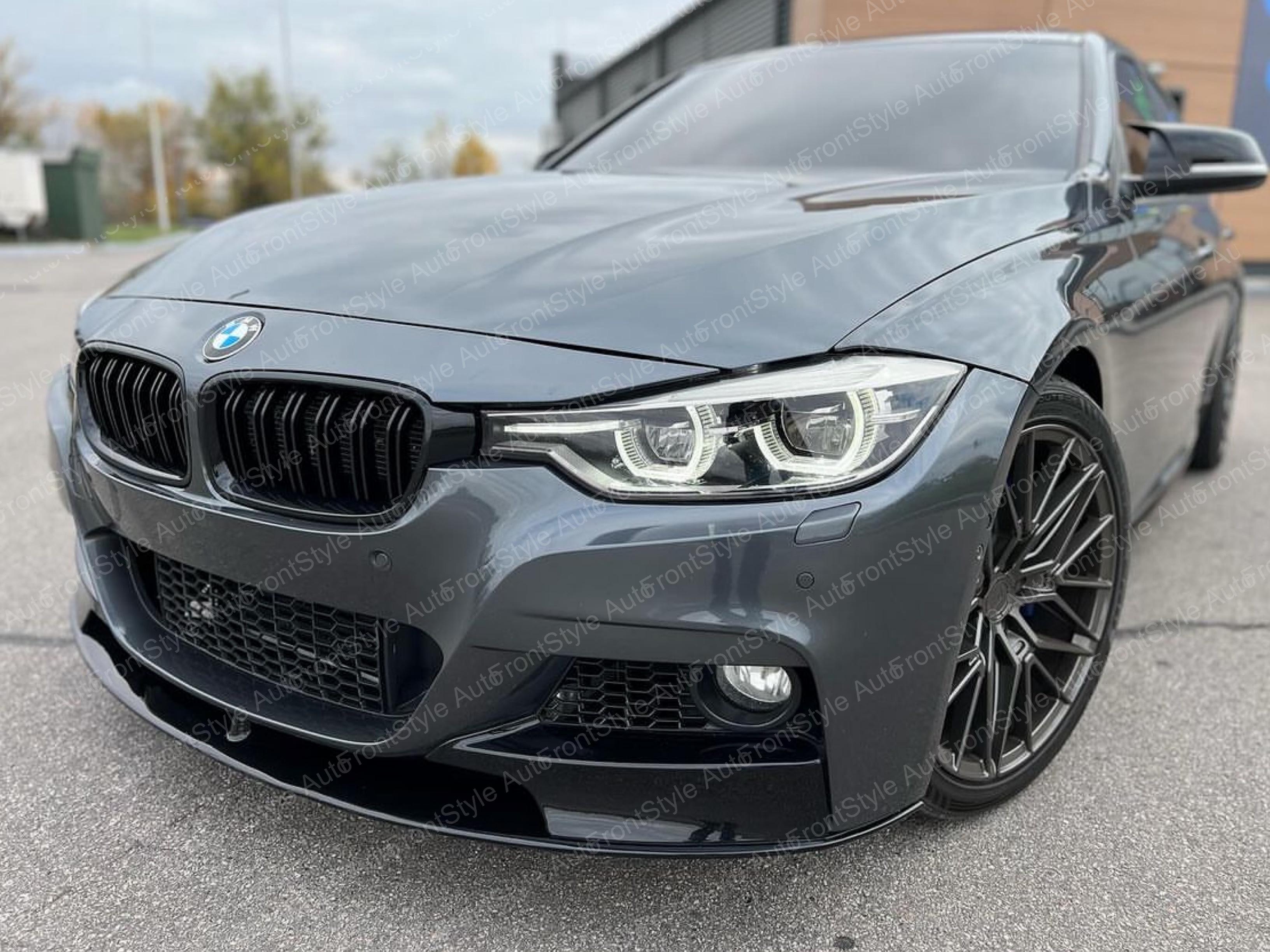 Накладка переднього бампера обвіс M performance BMW 3 series F30 F31 2012-2018 абс пластик, чорний глянець - фото 8