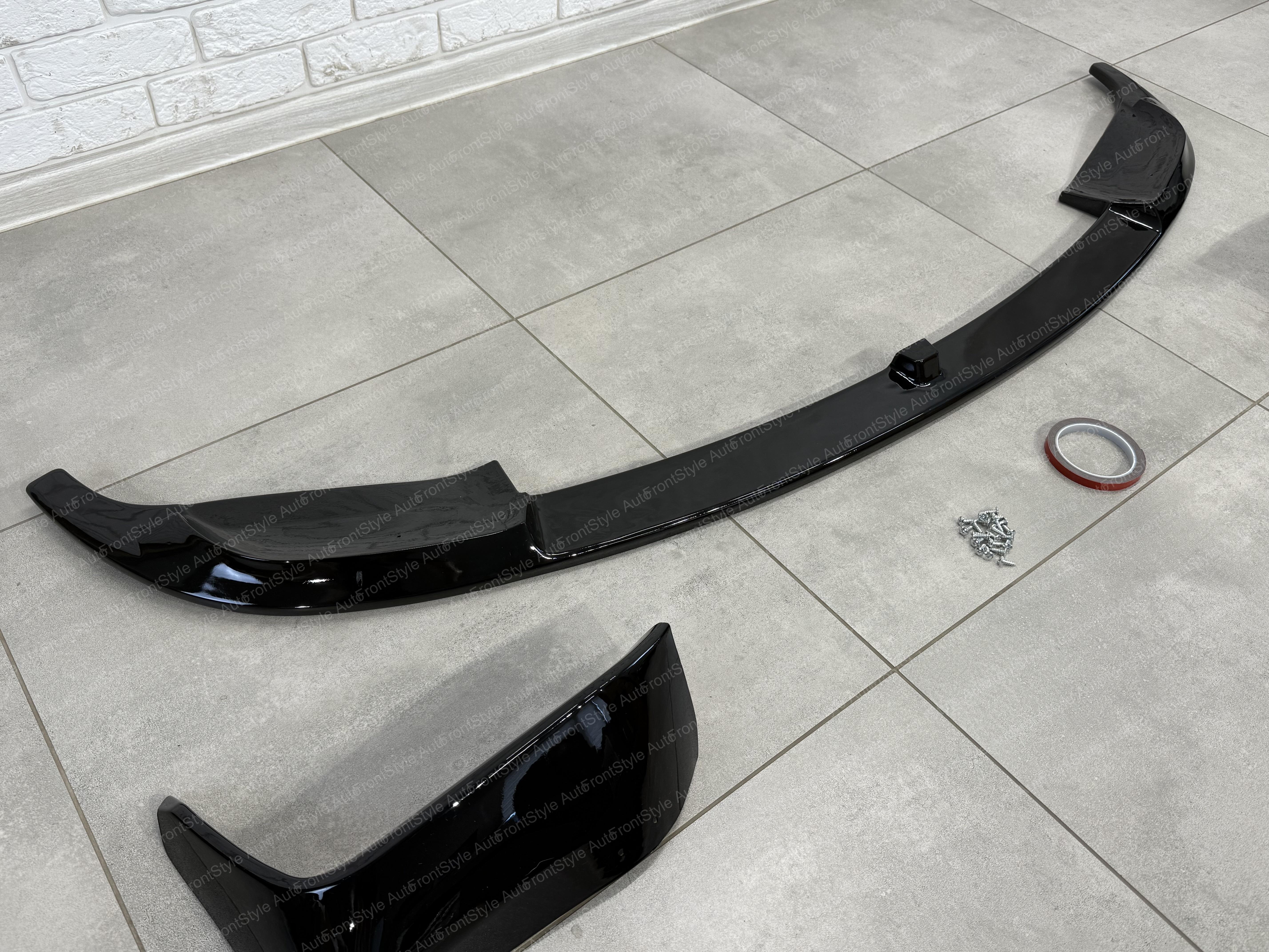 Накладка переднього бампера обвіс M3 BMW 3 series F30 F31 2012-2018 абс пластик, чорний глянець - фото 3
