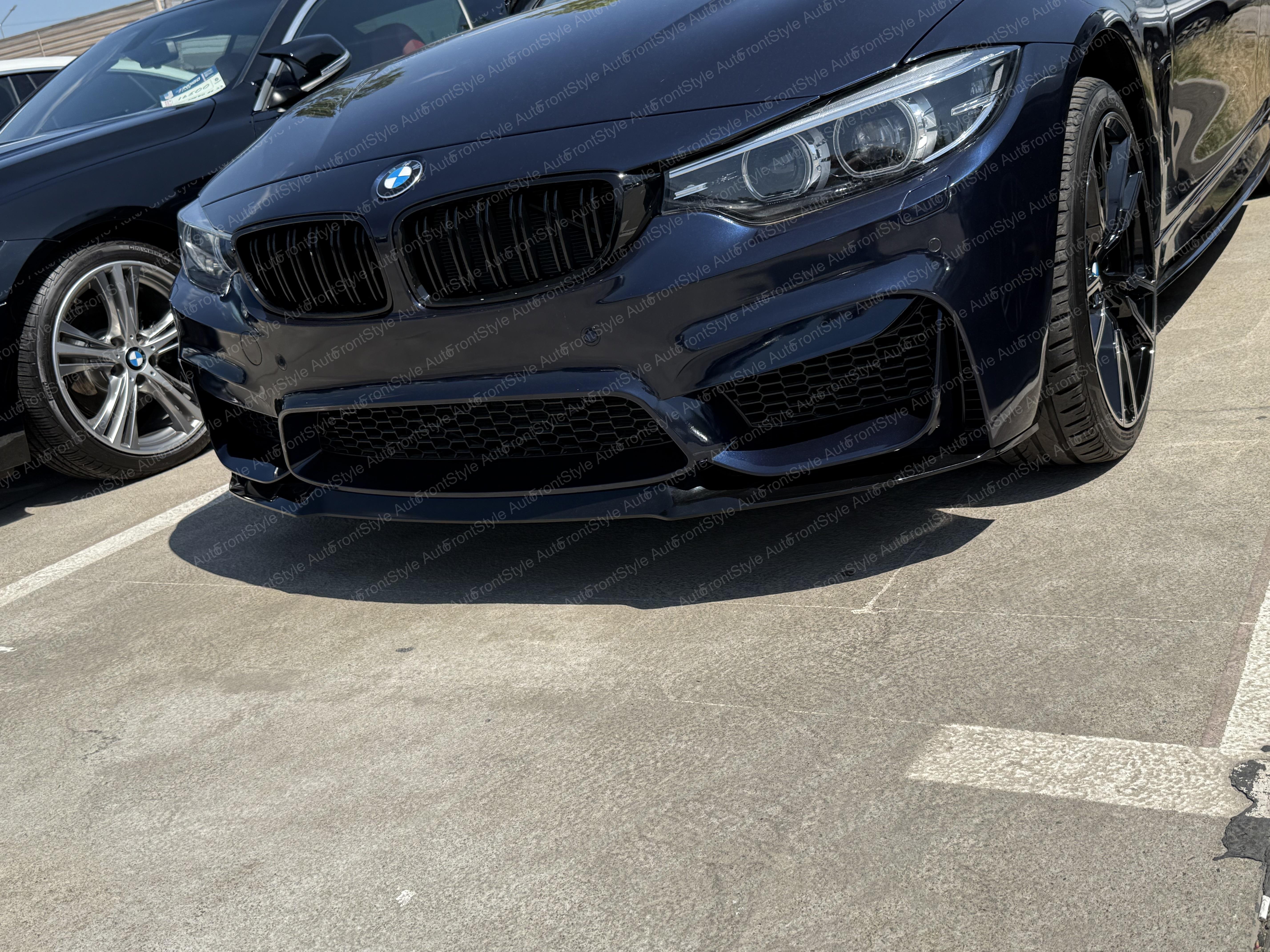 Спідниця переднього бампера M3 CS для BMW 3 series F30 F31 2012-2018 ABS пластик, чорний глянець - фото 10