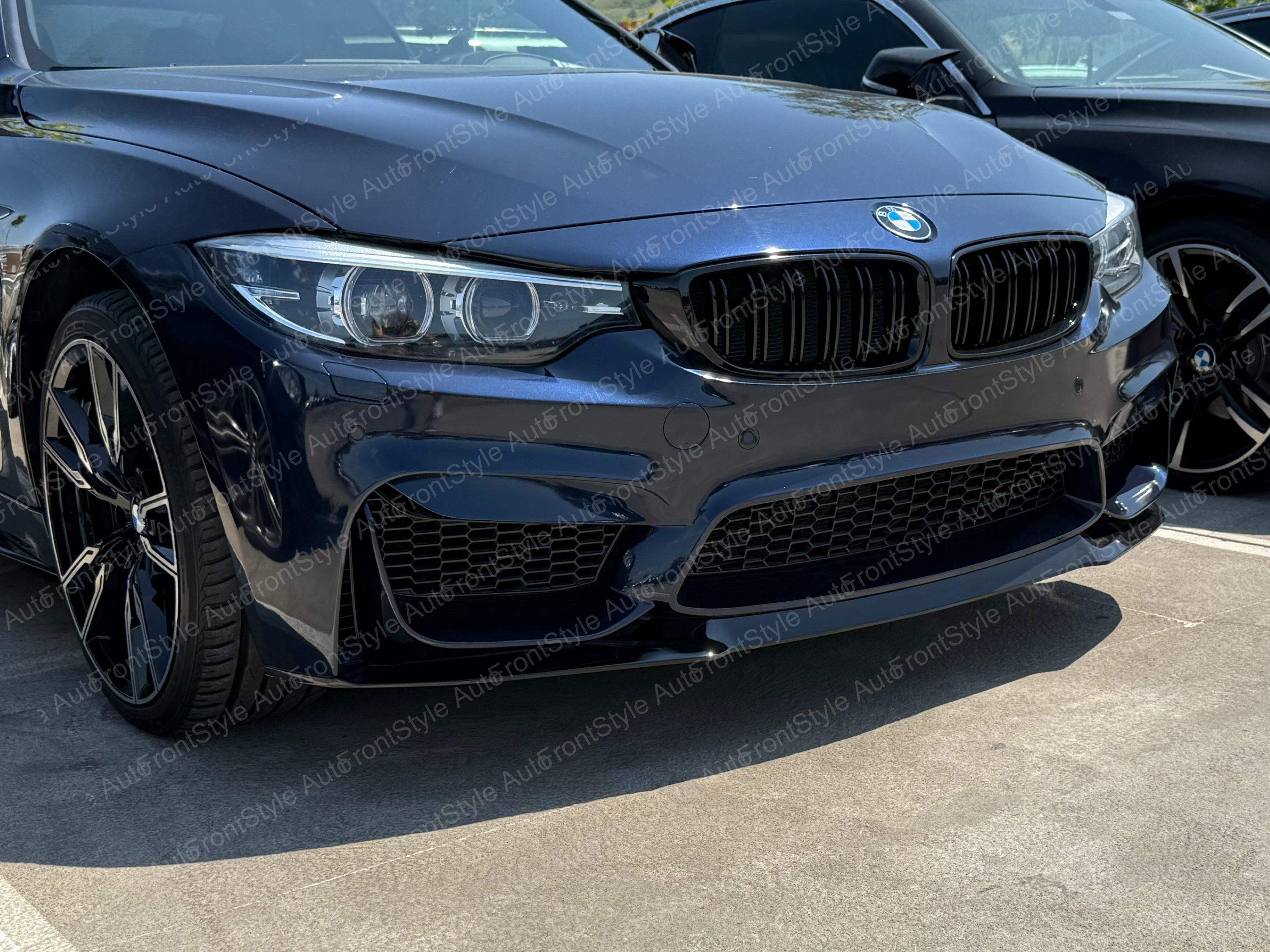 Спідниця переднього бампера M3 CS для BMW 3 series F30 F31 2012-2018 ABS пластик, чорний глянець - фото 5
