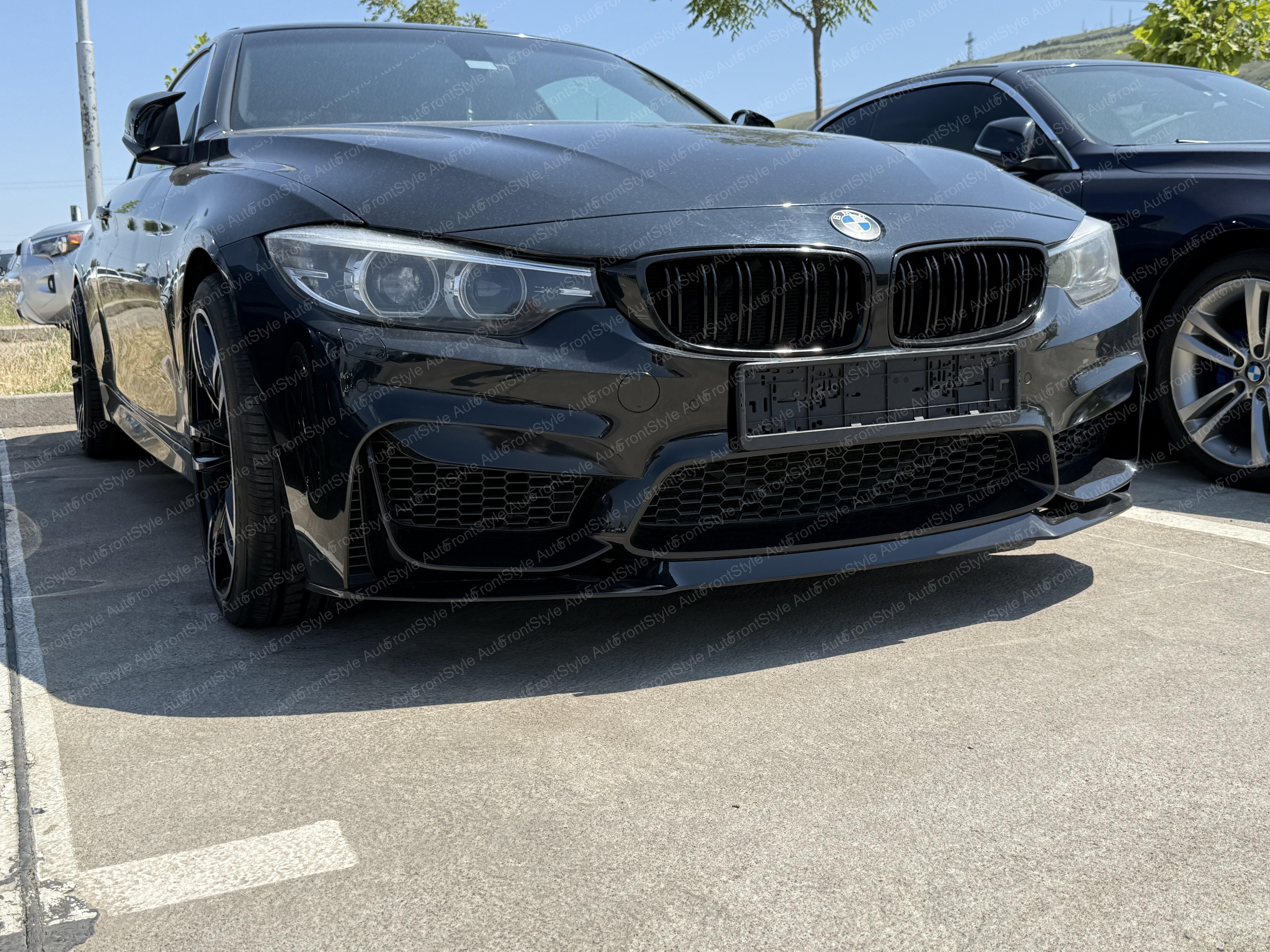 Спідниця переднього бампера M3 CS для BMW 3 series F30 F31 2012-2018 ABS пластик, чорний глянець - фото 9